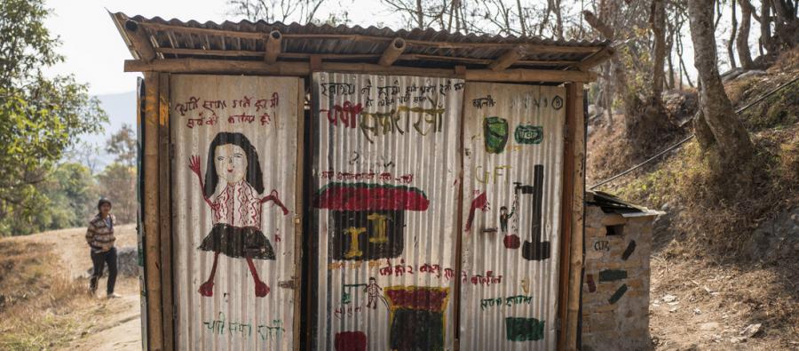 Oxfam provided the materials and oversaw the construction of female friendly latrines at Sarada Secondary School, Gorkha district, Nepal. Photo: Kieran Doherty Oxfam female friendly latrines at a secondary school in Nepal