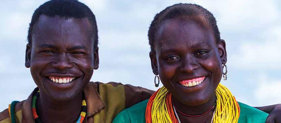 Woman and man from Uganda posing