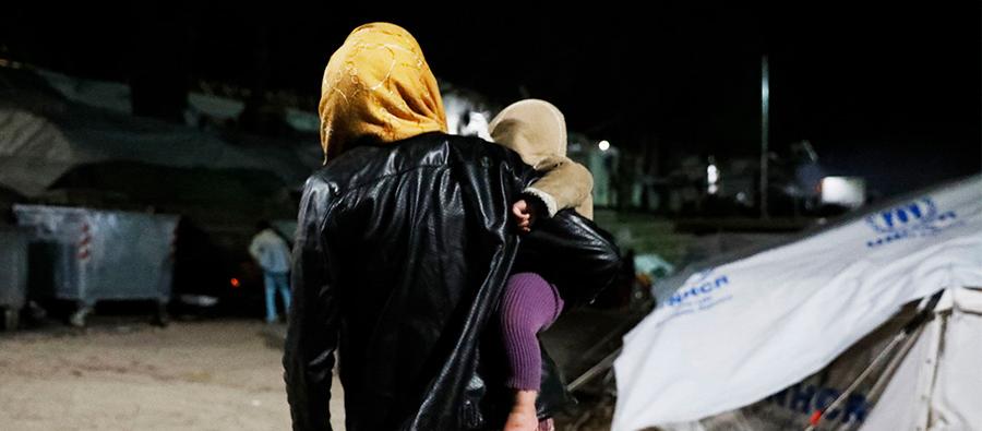 In Moria camp on Lesvos, more than 6,000 people live in overcrowded tents and containers, with little access to proper shelter, food, water, sanitation, health care, or protection. Photo: Giorgos Moutafis In Moria camp on Lesvos, more than 6,000 people live in overcrowded tents and containers, with little access to proper shelter, food, water, sanitation, health care, or protection. Photo: Giorgos Moutafis