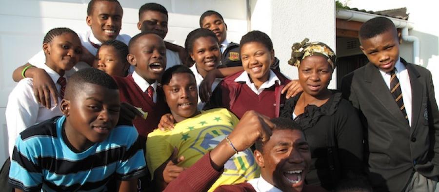 Boys and girls who participate in the Rape Crisis Cape Town Trust, in Khayelitsha, South Africa