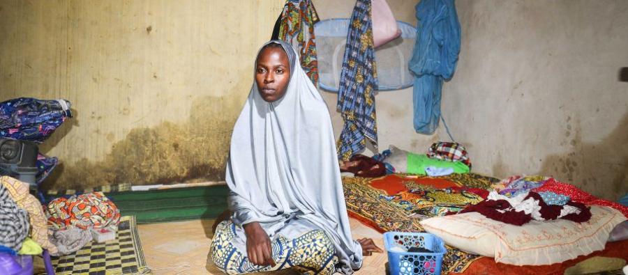 Aisha, 25 years old, fled with her 3 children after Boko Haram burned down her village and killed her husband. She’s now living among Kabbar Maila, a host community in Maiduguri, where she sought refuge after having spent 18 days in the forest. Aisha, 25 years old, fled with her 3 children after Boko Haram burned down her village and killed her husband. She’s now living among Kabbar Maila, a host community in Maiduguri, where she sought refuge after having spent 18 days in the forest.