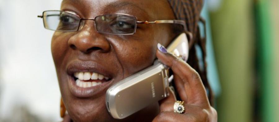 Inspire others, spread the word. Woman on phone