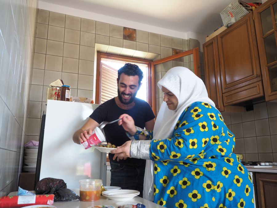 Mouhib and his mother Malak. Mouhib and his mother Malak.